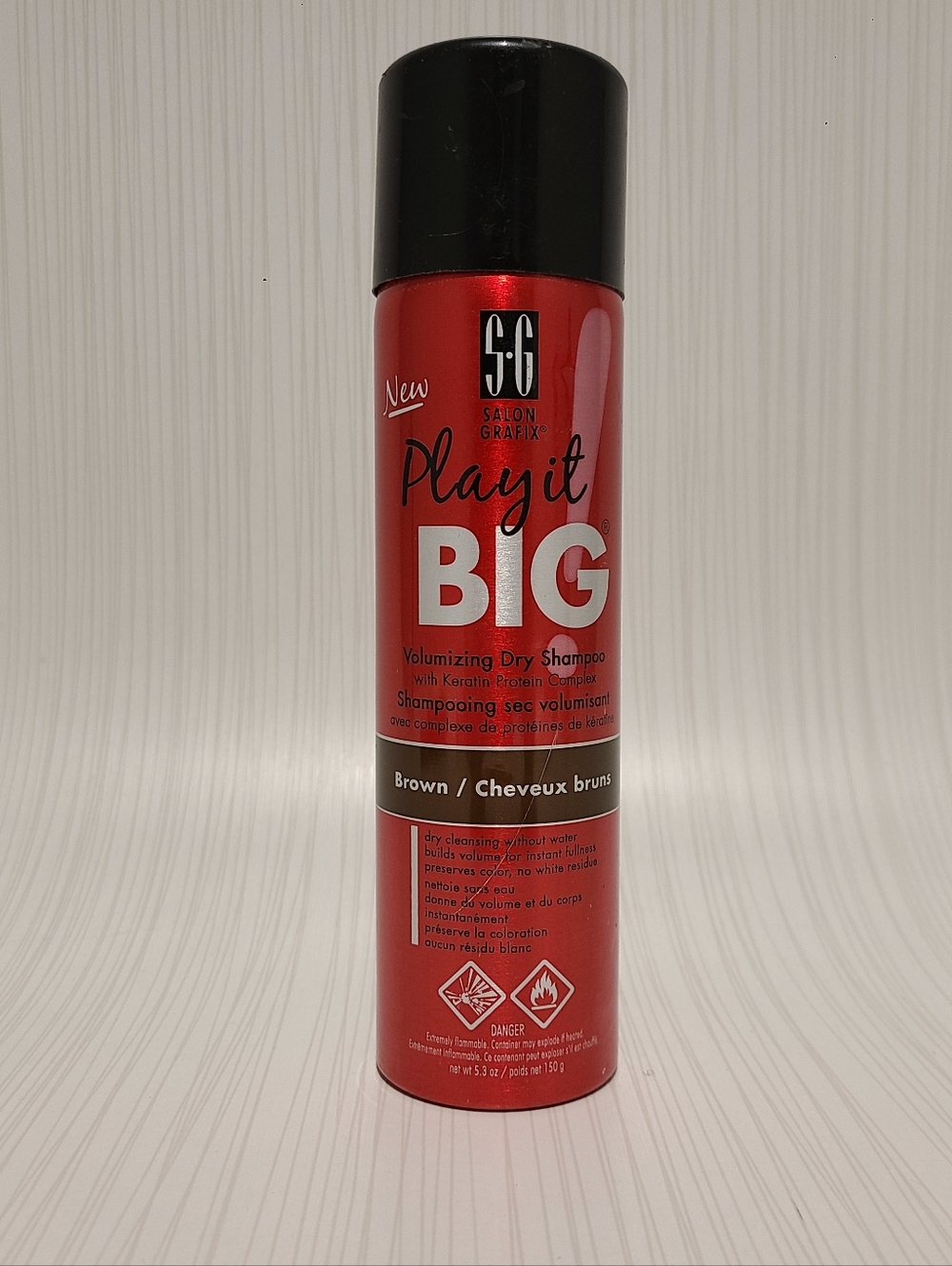 Salon Grafix Play It Big Volumizing Dry Shampoo in Brown Scratched Can